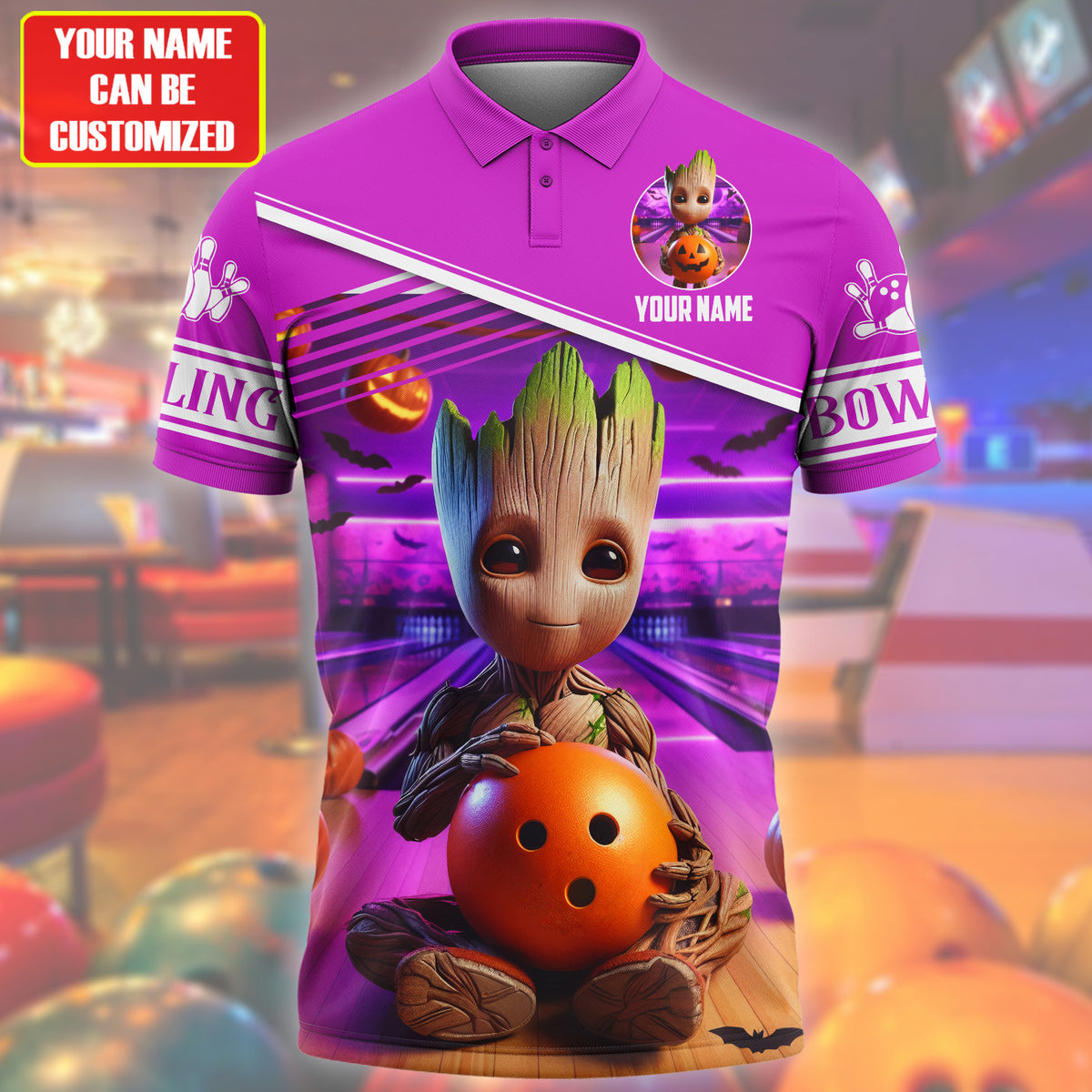 Personalized Name Gr Bowling Halloween Version All Over Printed Unisex Shirt QB060806
