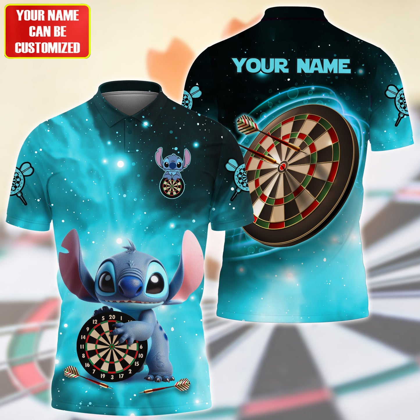 Personalized Name ST Darts Teal Version All Over Printed Unisex Shirt QB070505