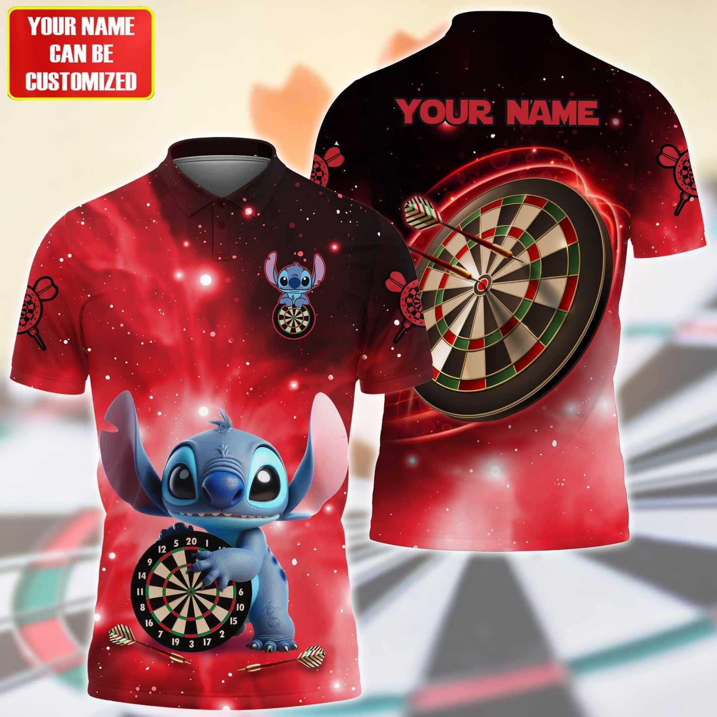 Personalized Name ST Darts Red Version All Over Printed Unisex Shirt QB070505