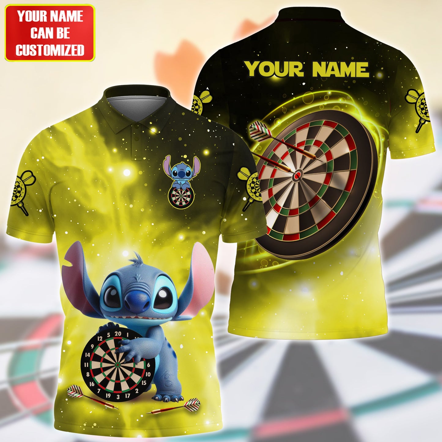Personalized Name ST Darts Yellow Version All Over Printed Unisex Shirt QB070505