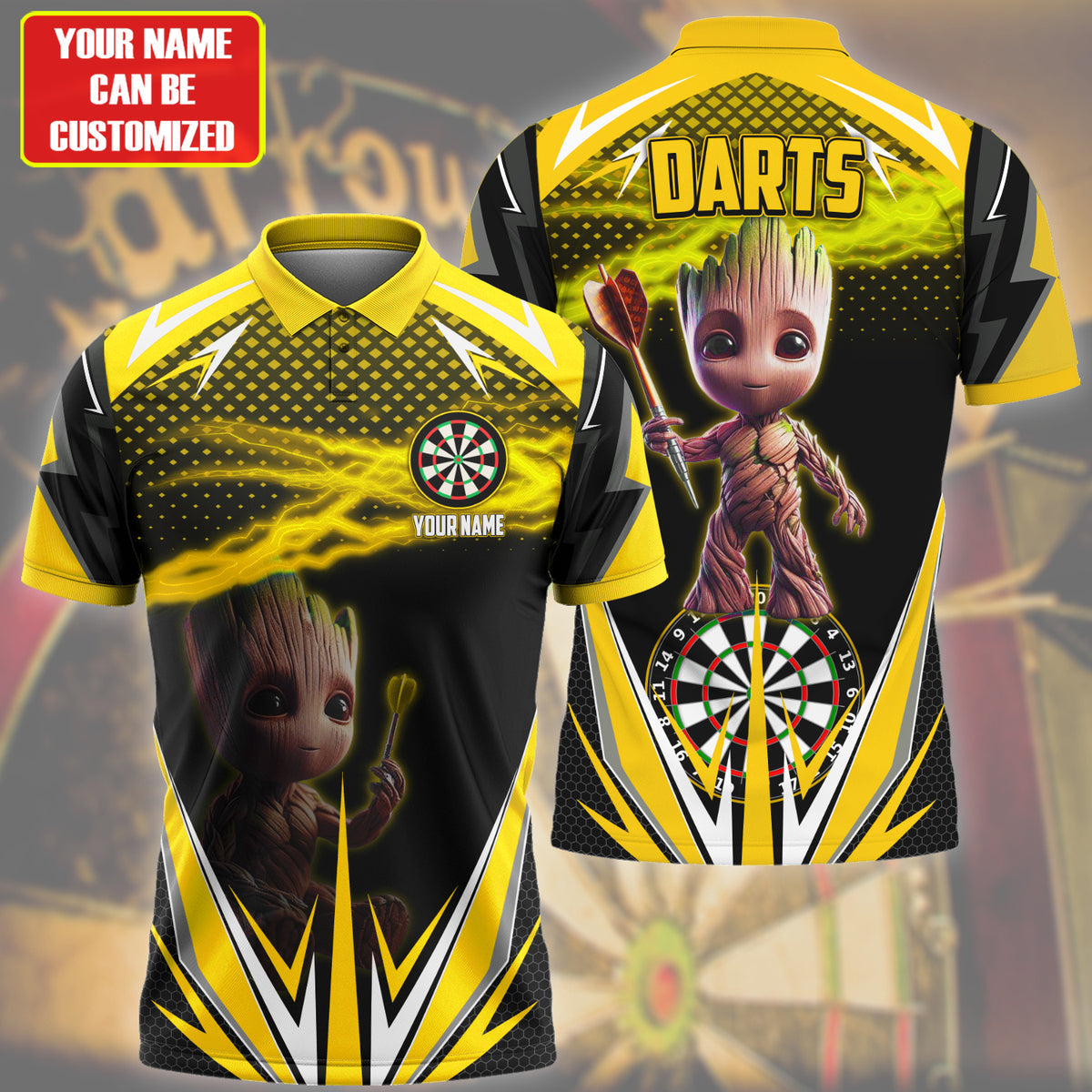 Personalized Name Gr Darts Yellow Version All Over Printed Unisex Shirt QB080405