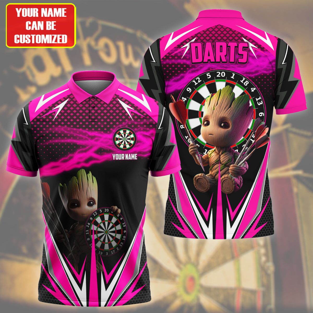 Personalized Name Gr Darts Pink Version All Over Printed Unisex Shirt QB080420