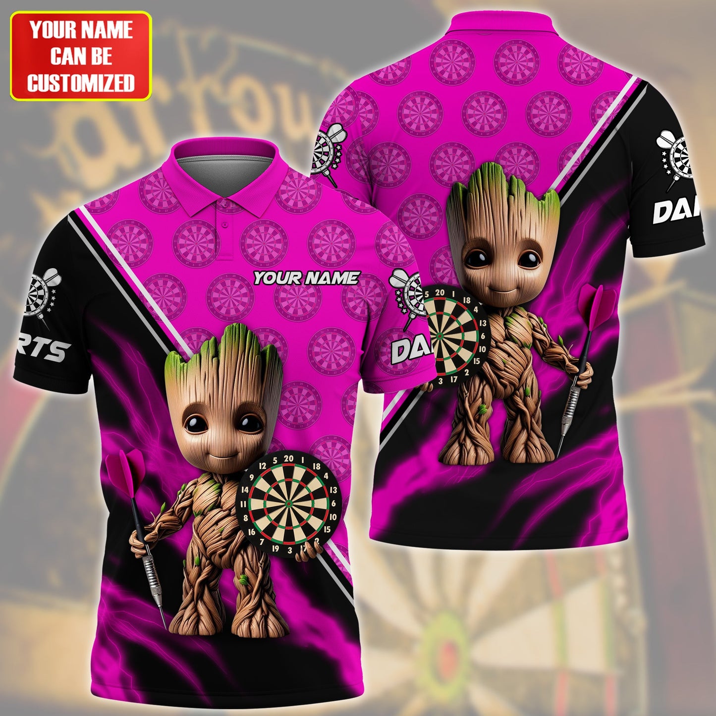 Personalized Name Gr Darts Pink Version All Over Printed Unisex Shirt QB080503