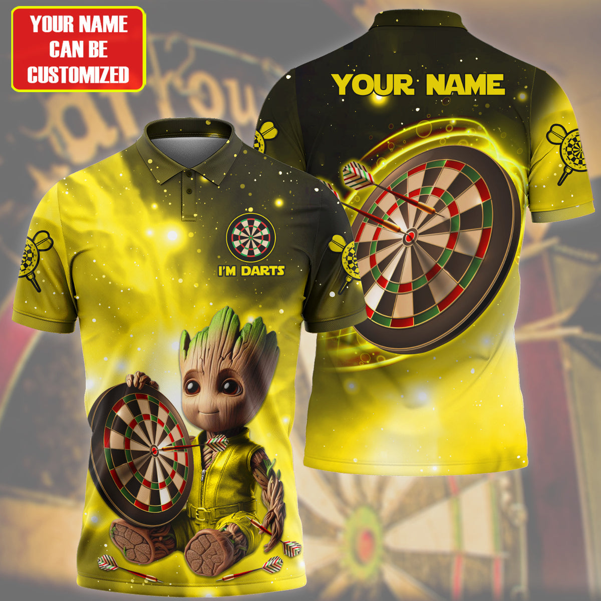 Personalized Name Gr Darts Yellow Version All Over Printed Unisex Shirt QB080504