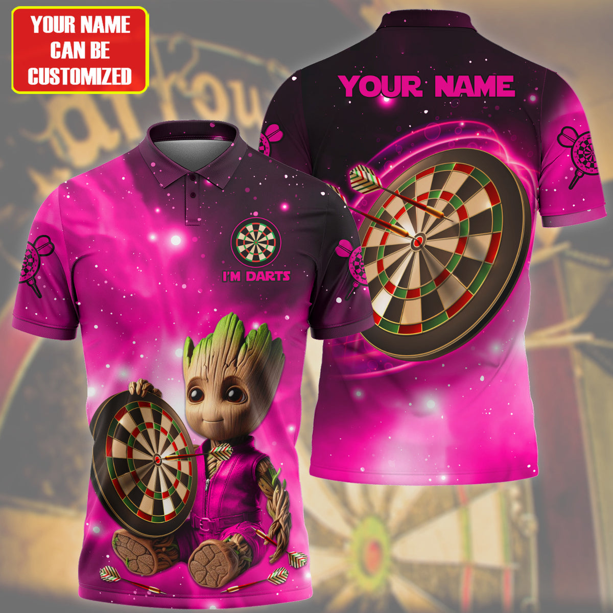 Personalized Name Gr Darts Pink Version All Over Printed Unisex Shirt QB080504