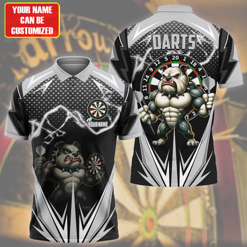 Personalized Name Bull Dog Darts Silver Version All Over Printed Unisex Shirt QB080601