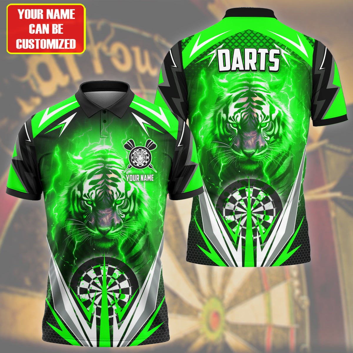 Personalized Tiger Darts Green Version All Over Printed Unisex Shirt QB110701