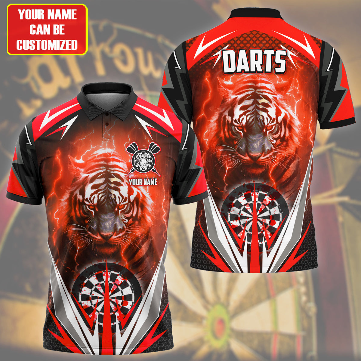Personalized Tiger Darts Red Version All Over Printed Unisex Shirt QB110701