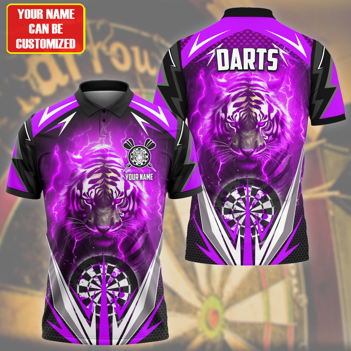 Personalized Tiger Darts Purple Version All Over Printed Unisex Shirt QB110701