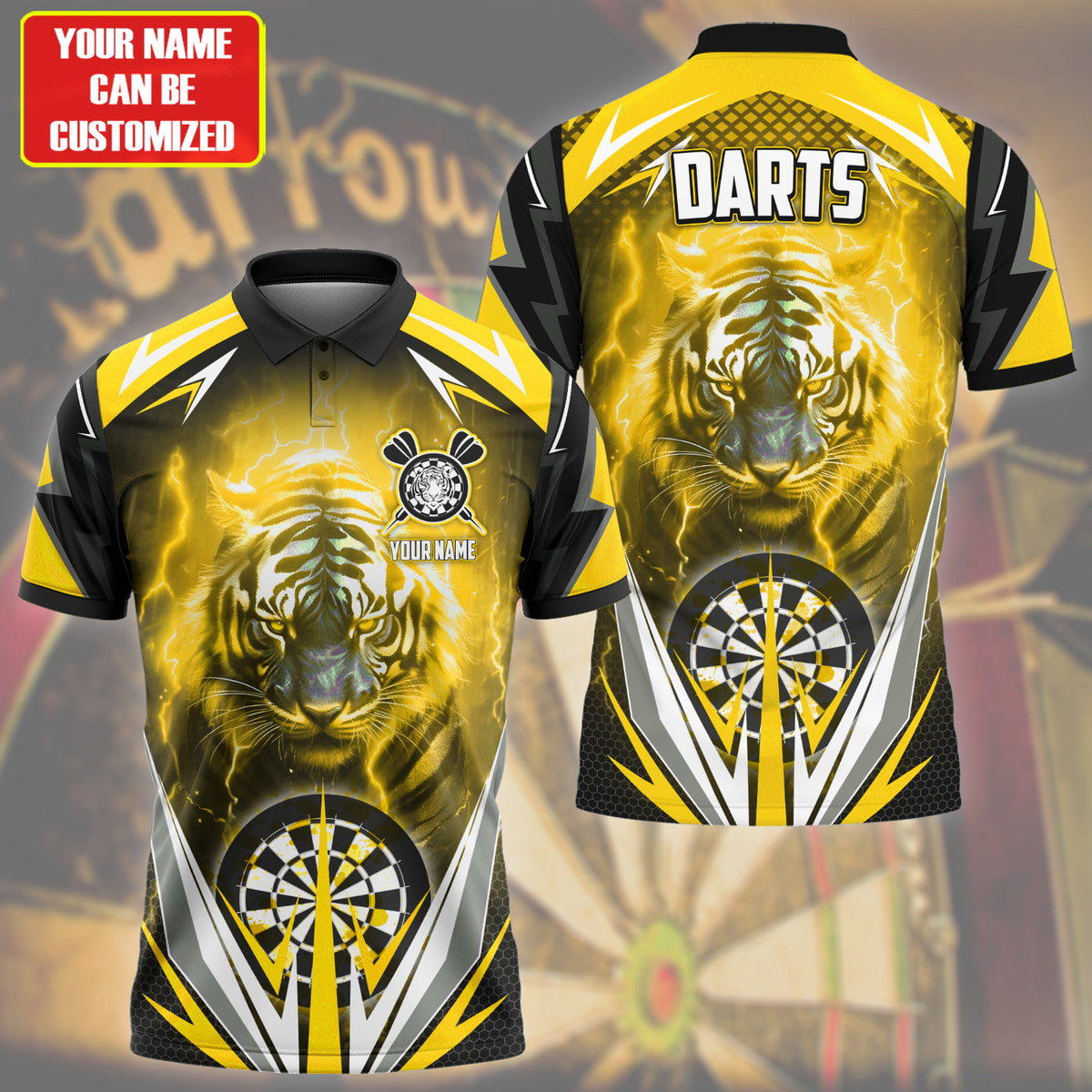Personalized Tiger Darts Yellow Version All Over Printed Unisex Shirt QB110701