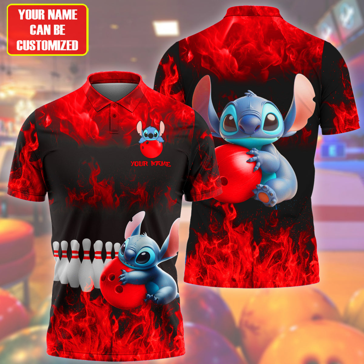 Personalized Name ST Bowling Red Version All Over Printed Unisex Shirt QB120601