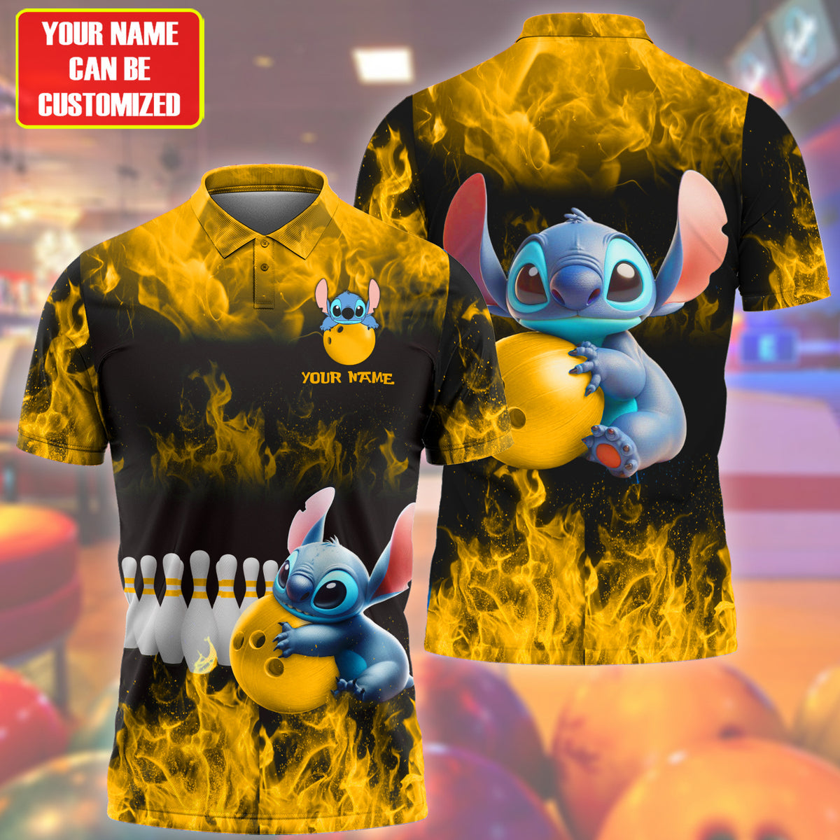 Personalized Name ST Bowling Yellow Version All Over Printed Unisex Shirt QB120601