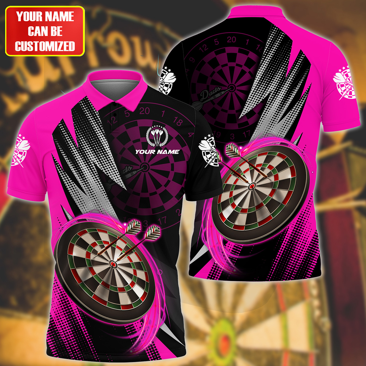Personalized Name Darts Pink Version All Over Printed Unisex Shirt QB120606