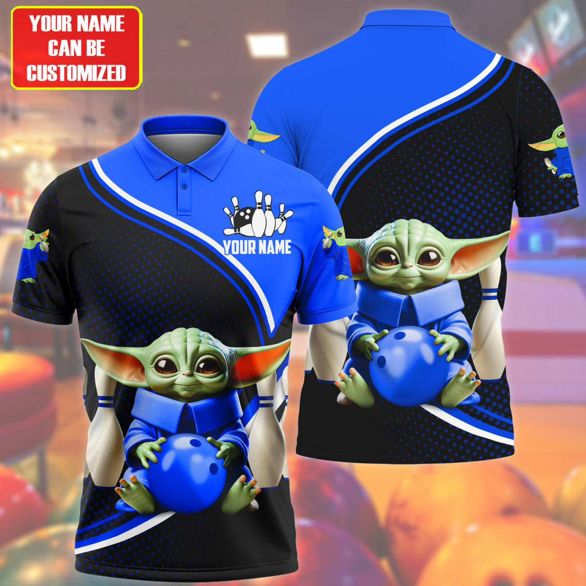 Personalized Name YD Bowling Blue Version All Over Printed Unisex Shirt QB120607