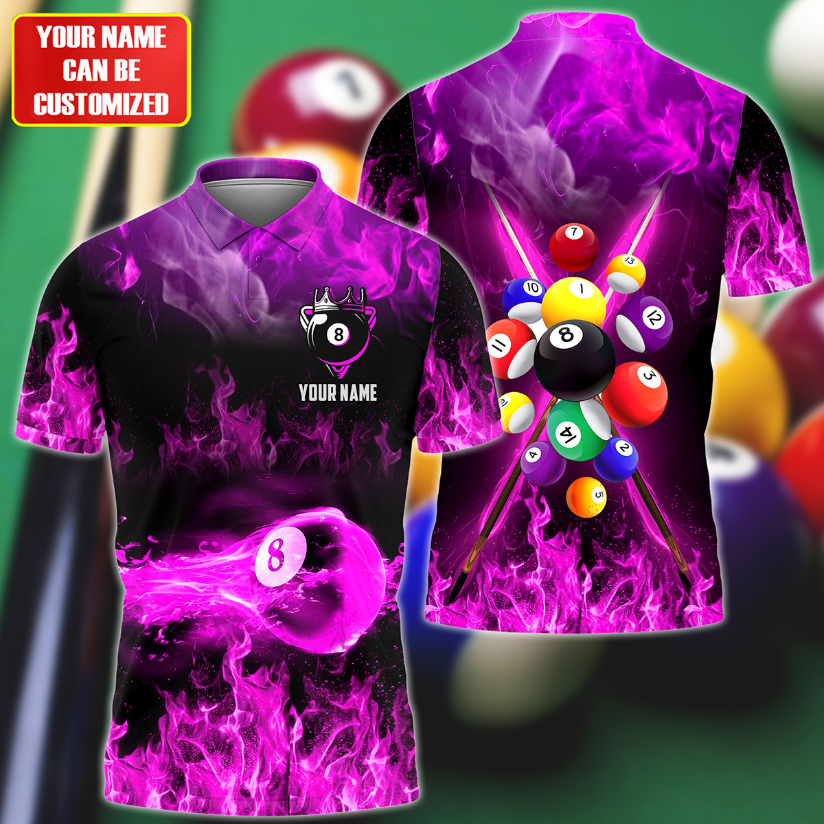 Personalized Billiards Fire Pink Version All Over Printed Unisex Shirt QB130608