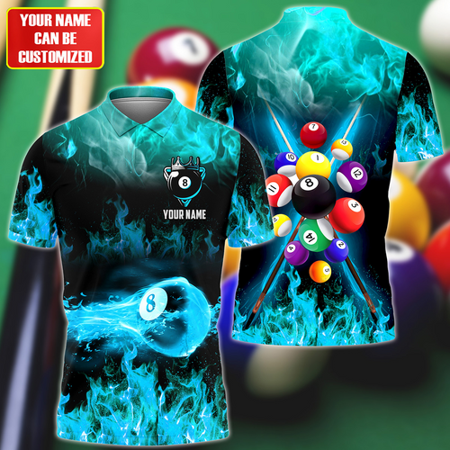 Personalized Billiards Fire Teal Version All Over Printed Unisex Shirt QB130608