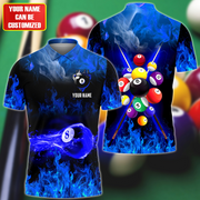 Personalized Billiards Fire Blue Version All Over Printed Unisex Shirt QB130608