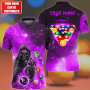 Personalized Billiards Skull Purple Version All Over Printed Unisex Shirt QB130609