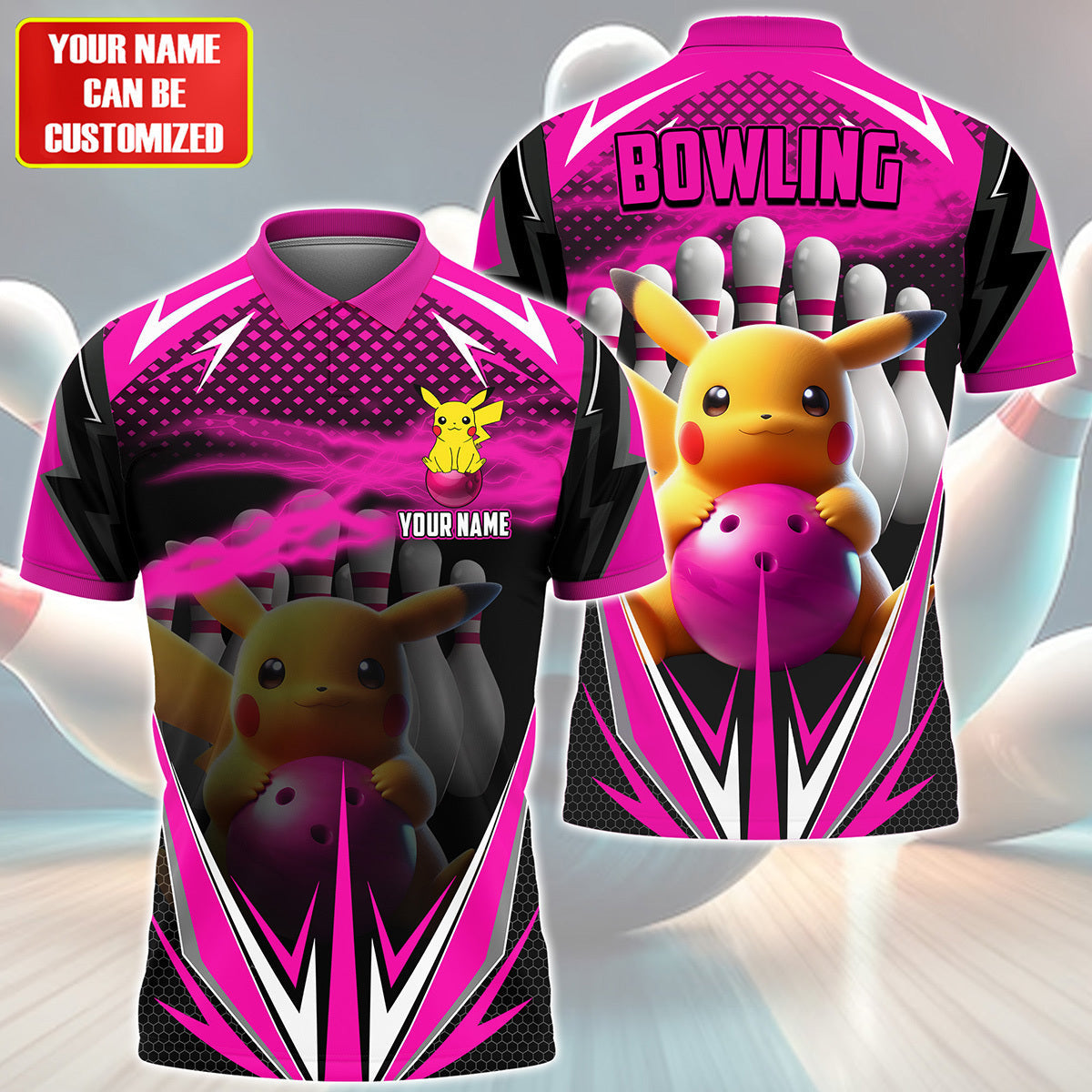 Personalized Name PK Bowling Pink Version All Over Printed Unisex Shirt QB140506