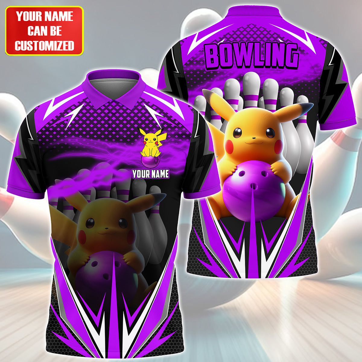 Personalized Name PK Bowling Purple Version All Over Printed Unisex Shirt QB140506