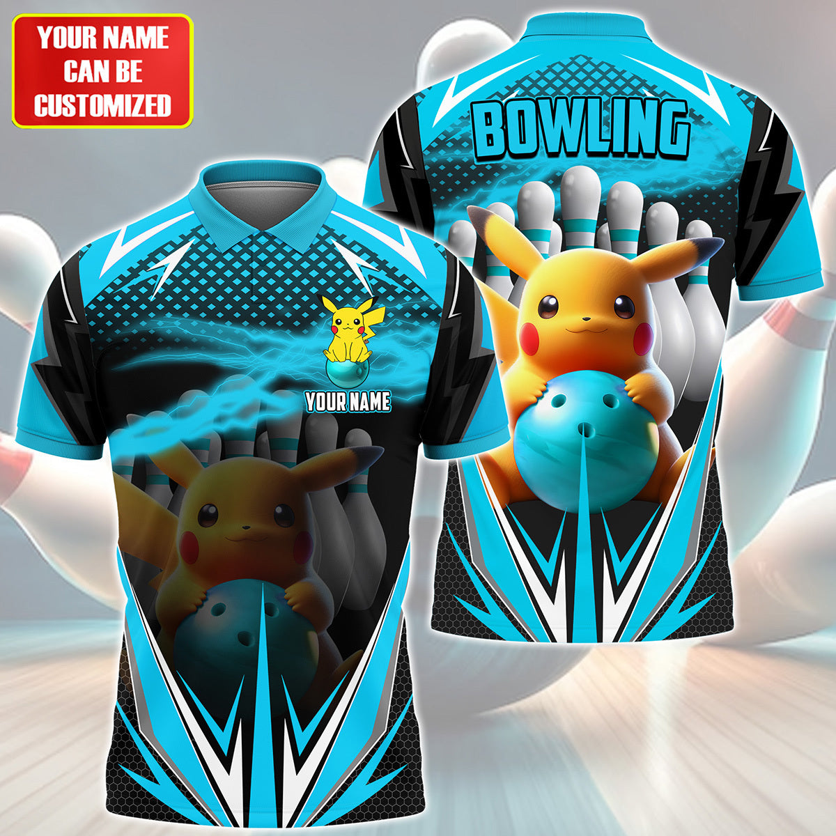 Personalized Name PK Bowling Teal Version All Over Printed Unisex Shirt QB140506