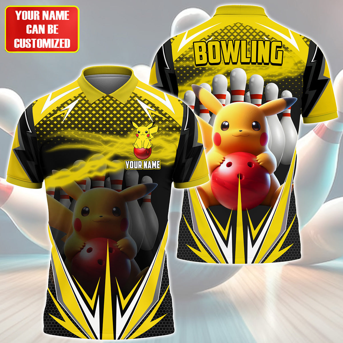 Personalized Name PK Bowling Yellow Version All Over Printed Unisex Shirt QB140506