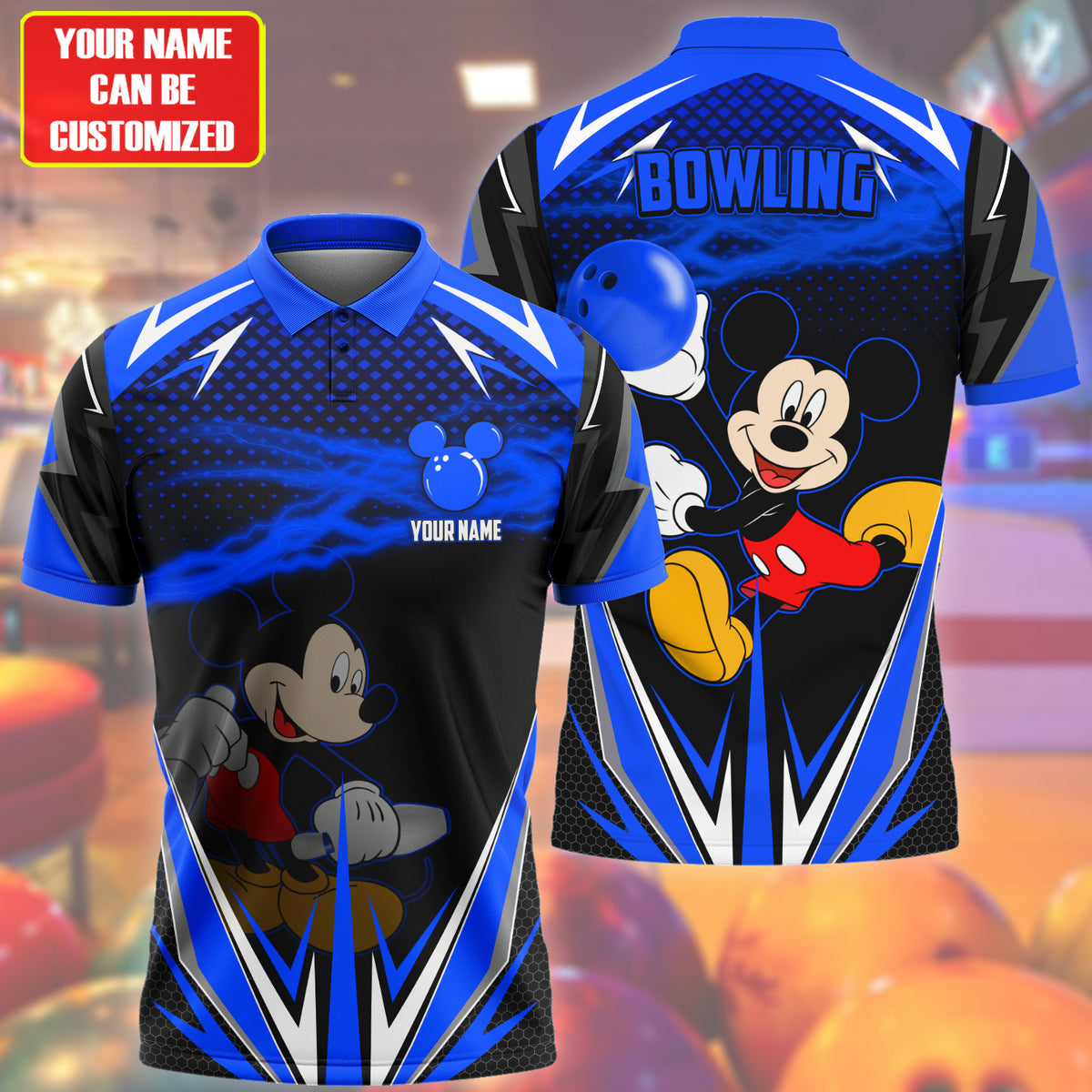 Personalized Name MK Bowling Blue Version All Over Printed Unisex Shirt QB150402
