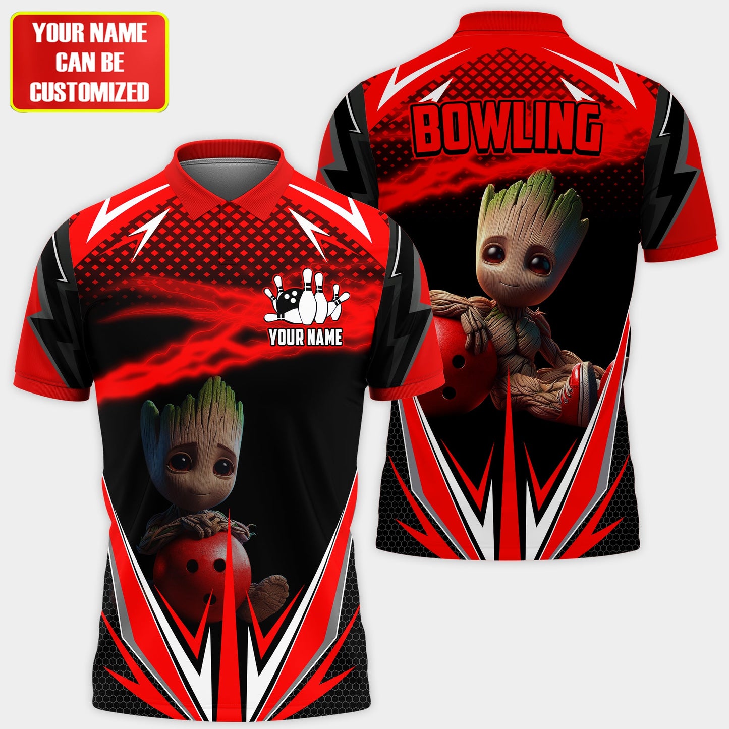 Personalized Name GR Bowling Red Version All Over Printed Unisex Shirt QB150411