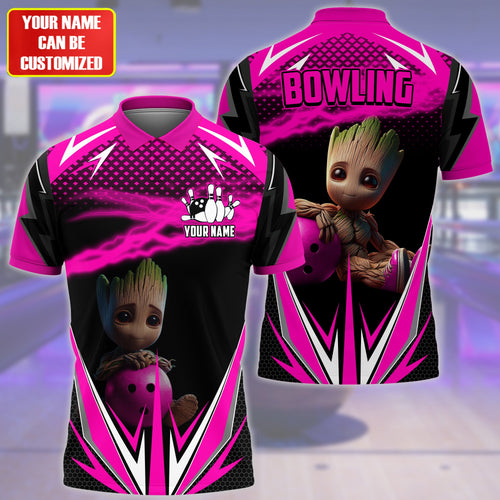 Personalized Name GR Bowling Pink Version All Over Printed Unisex Shirt QB150411