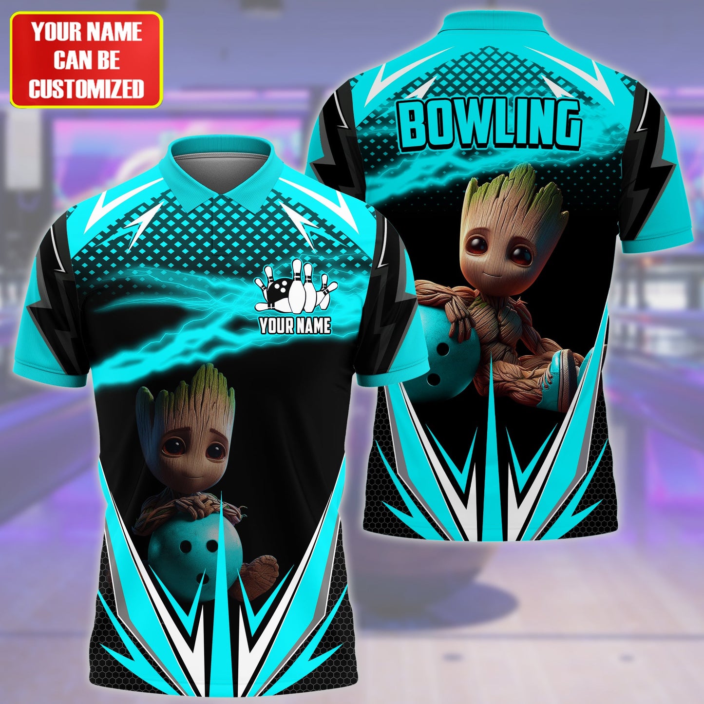Personalized Name GR Bowling Teal Version All Over Printed Unisex Shirt QB150411
