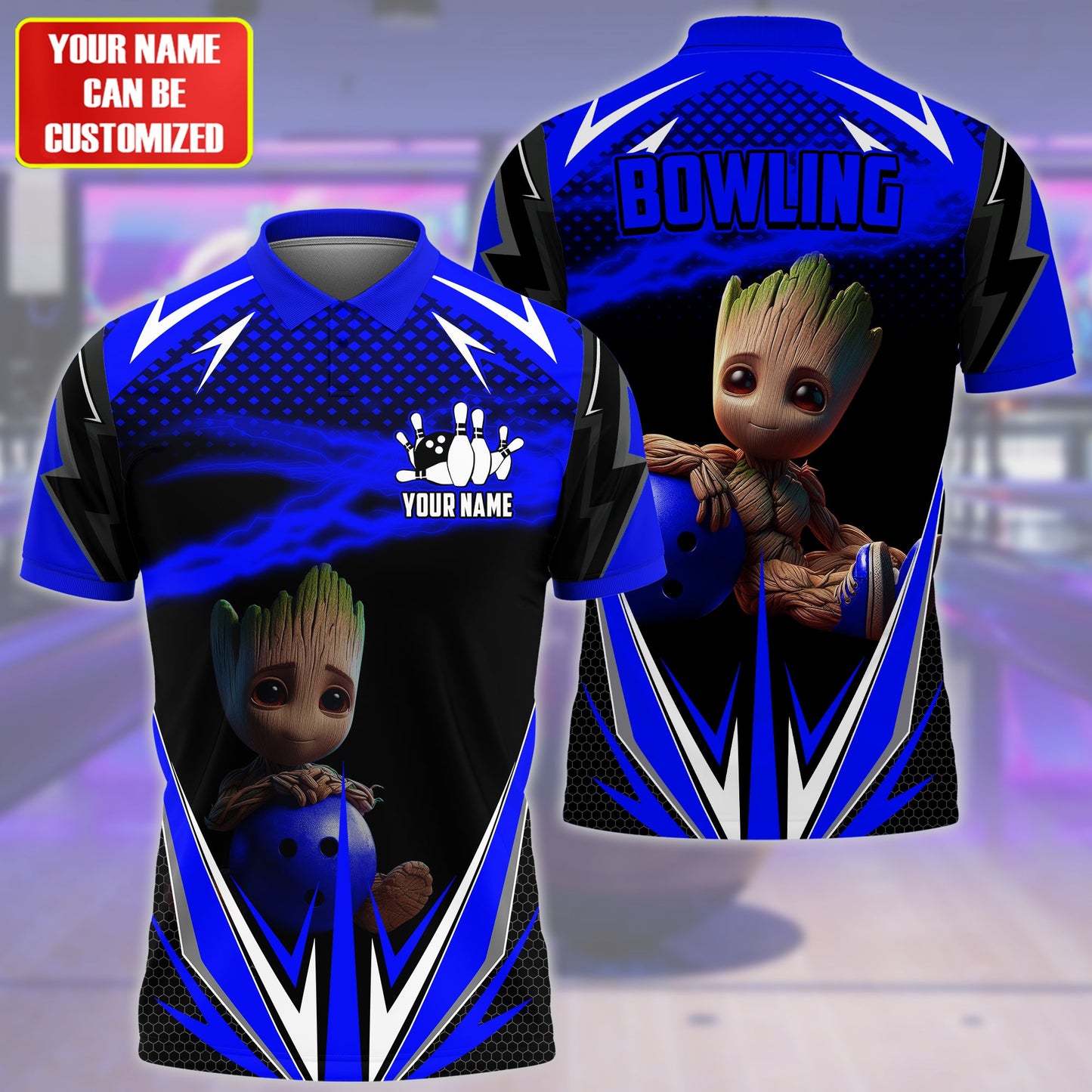 Personalized Name GR Bowling Blue Version All Over Printed Unisex Shirt QB150411