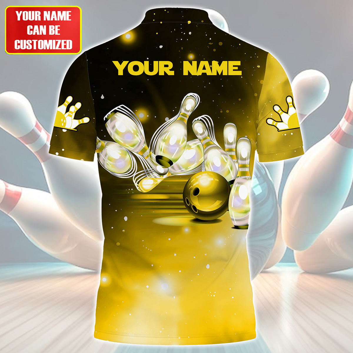 Personalized Name PK Bowling Yellow Version All Over Printed Unisex Shirt QB150505