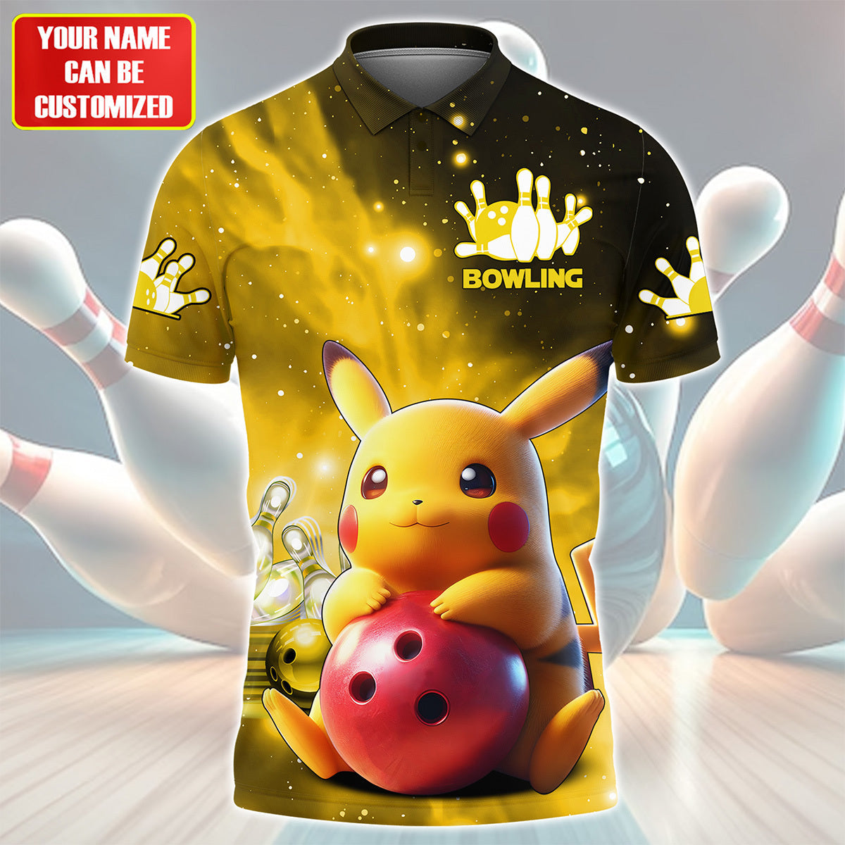 Personalized Name PK Bowling Yellow Version All Over Printed Unisex Shirt QB140505