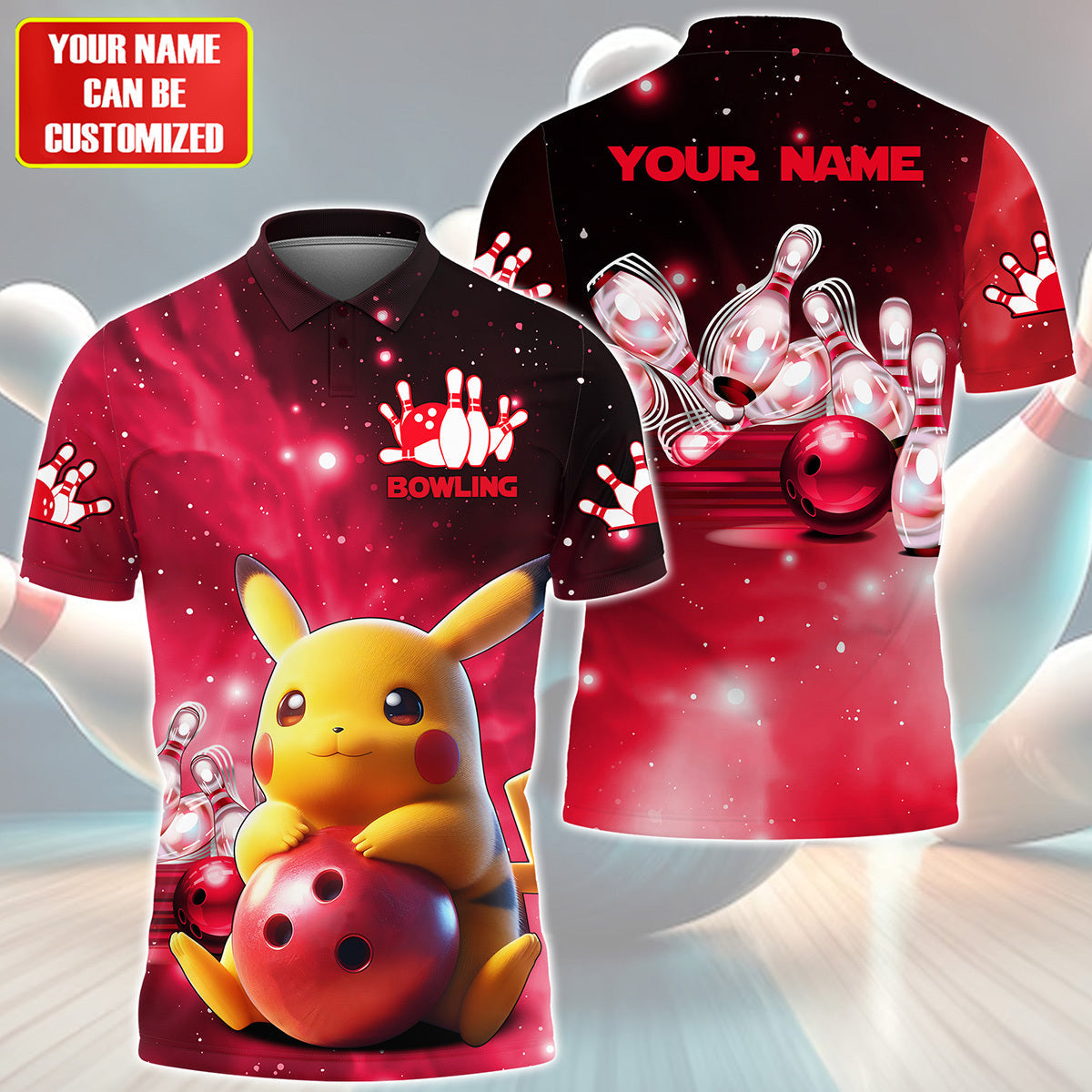 Personalized Name PK Bowling Red Version All Over Printed Unisex Shirt QB140505