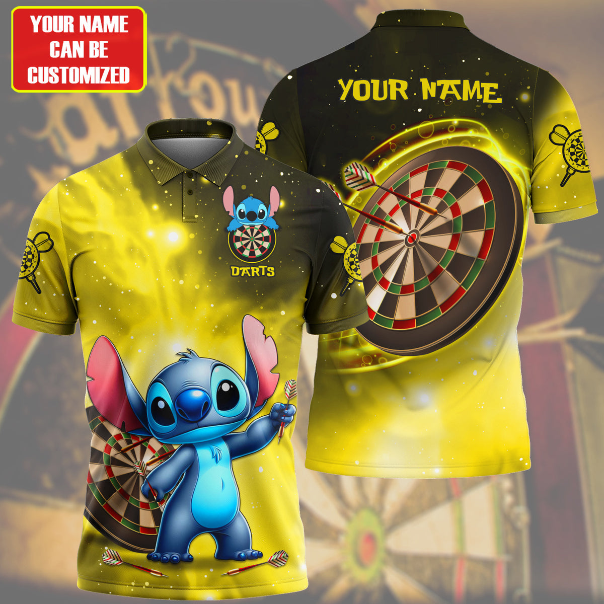 Personalized Name ST Darts Yellow Version All Over Printed Unisex Shirt QB190403