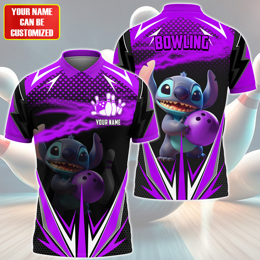 Personalized Name ST Bowling Purple Version All Over Printed Unisex Shirt QB200511