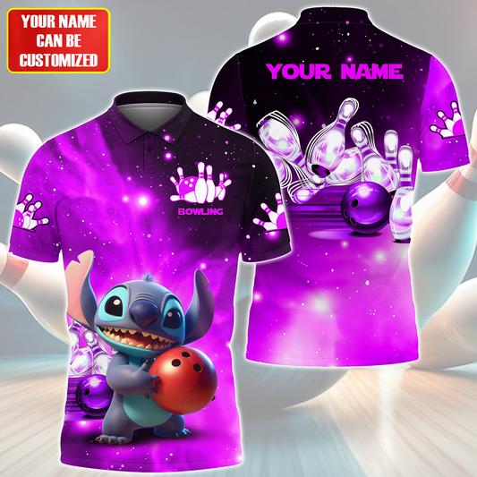 Personalized Name ST Bowling Purple Version All Over Printed Unisex Shirt QB200512
