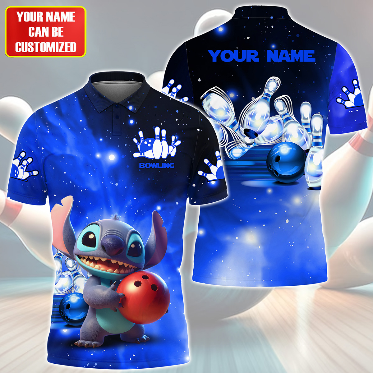 Personalized Name ST Bowling Blue Version All Over Printed Unisex Shirt QB200512