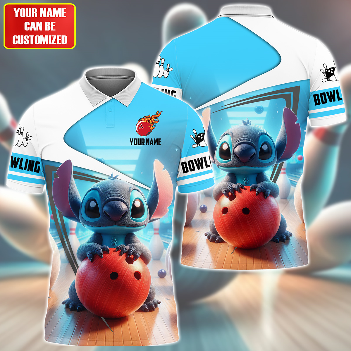 Personalized Name ST Bowling All Over Printed Unisex Shirt QB206001