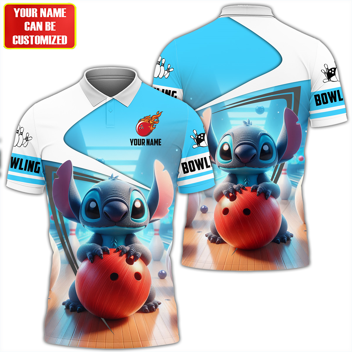 Personalized Name ST Bowling All Over Printed Unisex Shirt QB206001