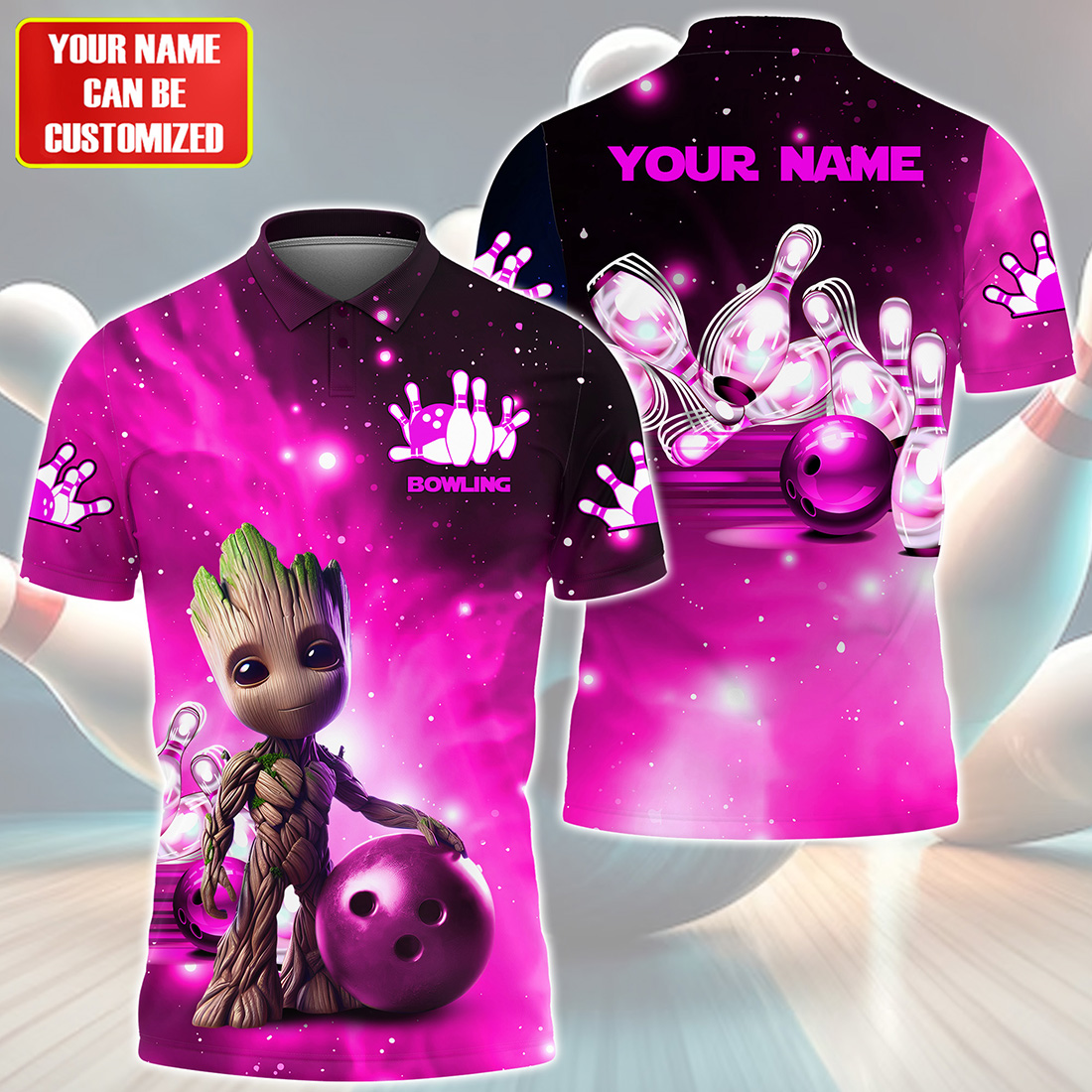 Personalized Name Gr Bowling Pink Version All Over Printed Unisex Shirt QB220506