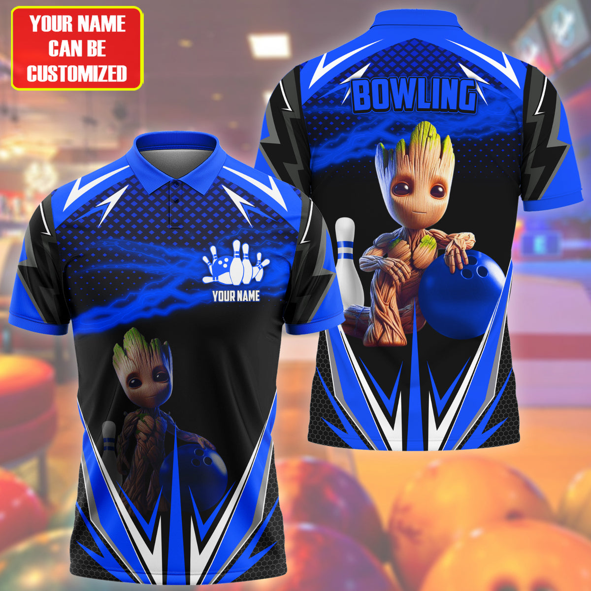 Personalized Name GR Bowling Blue Version All Over Printed Unisex Shirt QB220507