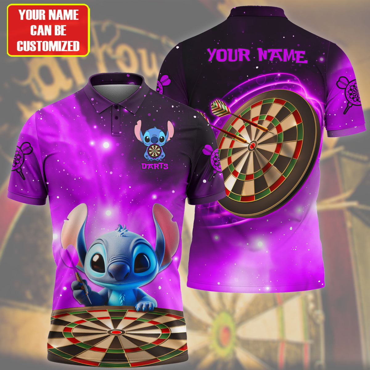 Personalized Name ST Darts Purple Version All Over Printed Unisex Shirt QB220509