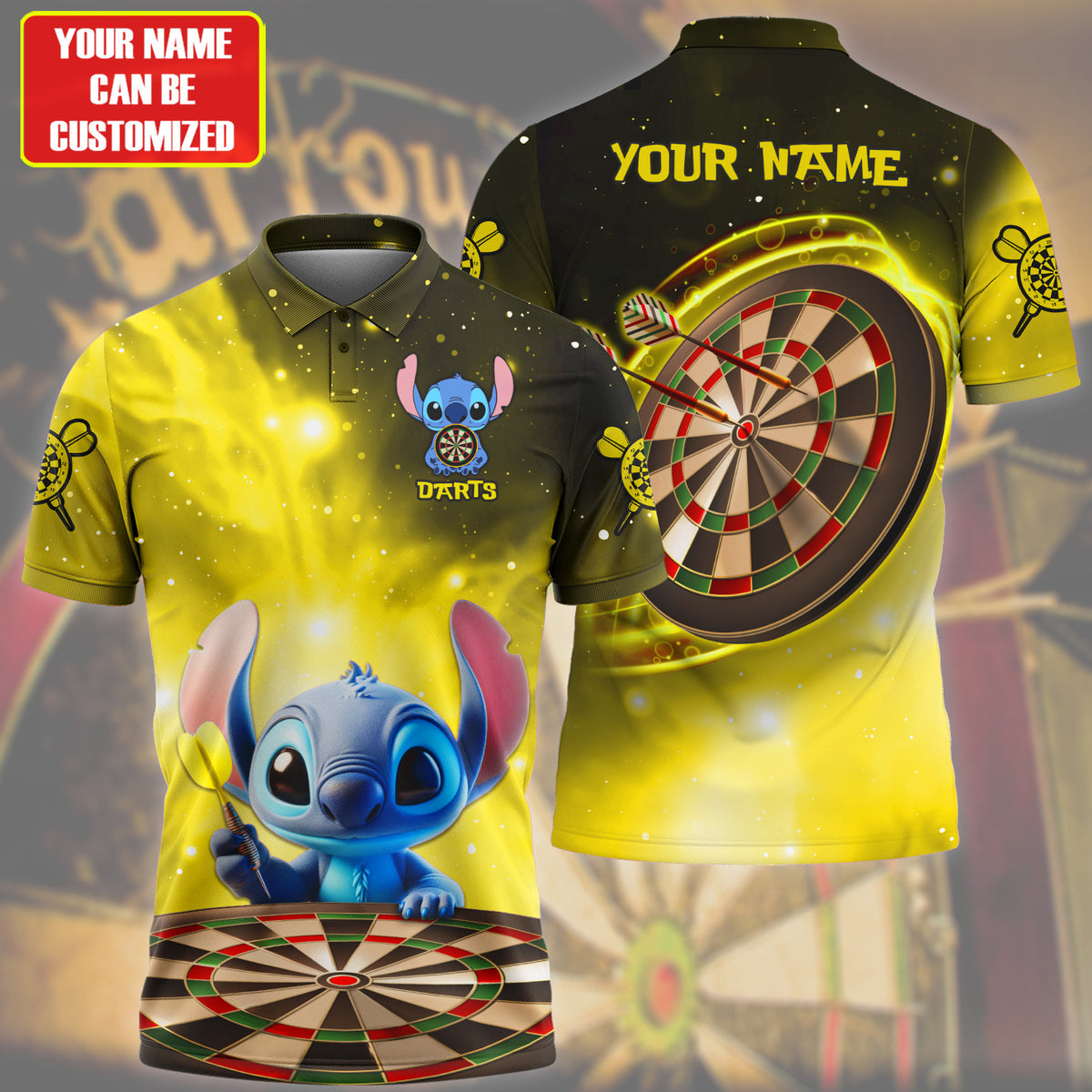 Personalized Name ST Darts Yellow Version All Over Printed Unisex Shirt QB220509