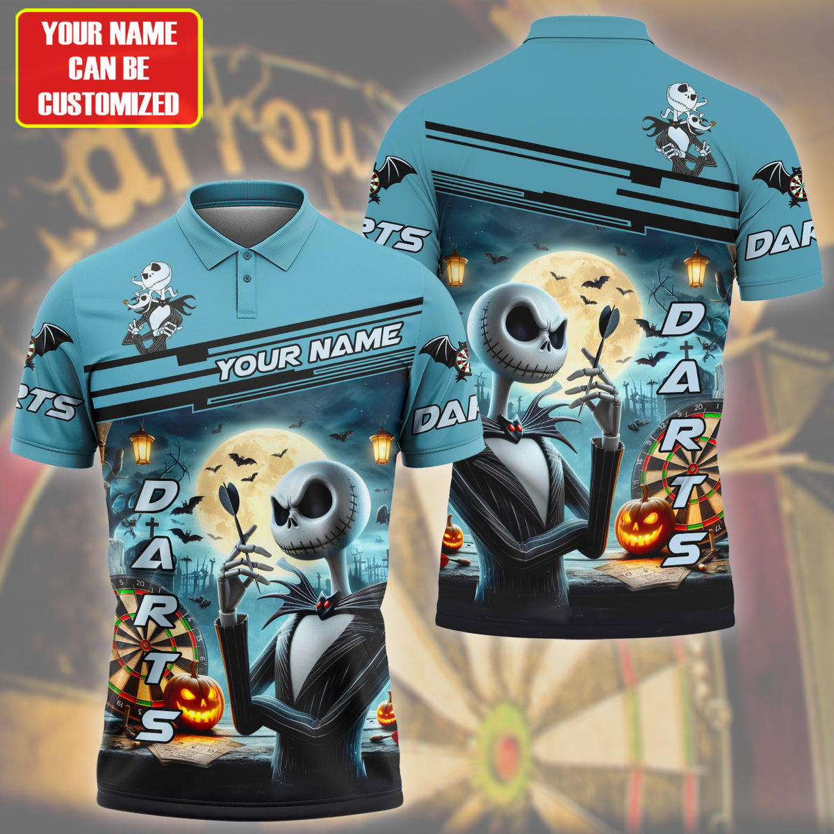 Personalized JS Darts Halloween Version All Over Printed Unisex Shirt QB230801