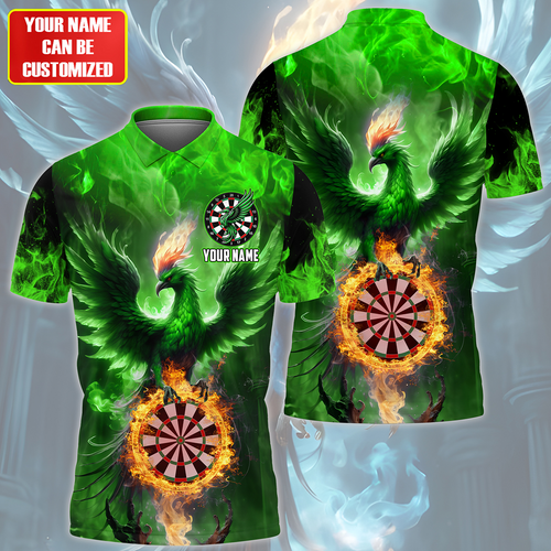 Personalized Name Phoenix Darts Green Version All Over Printed Unisex Shirt QB260402