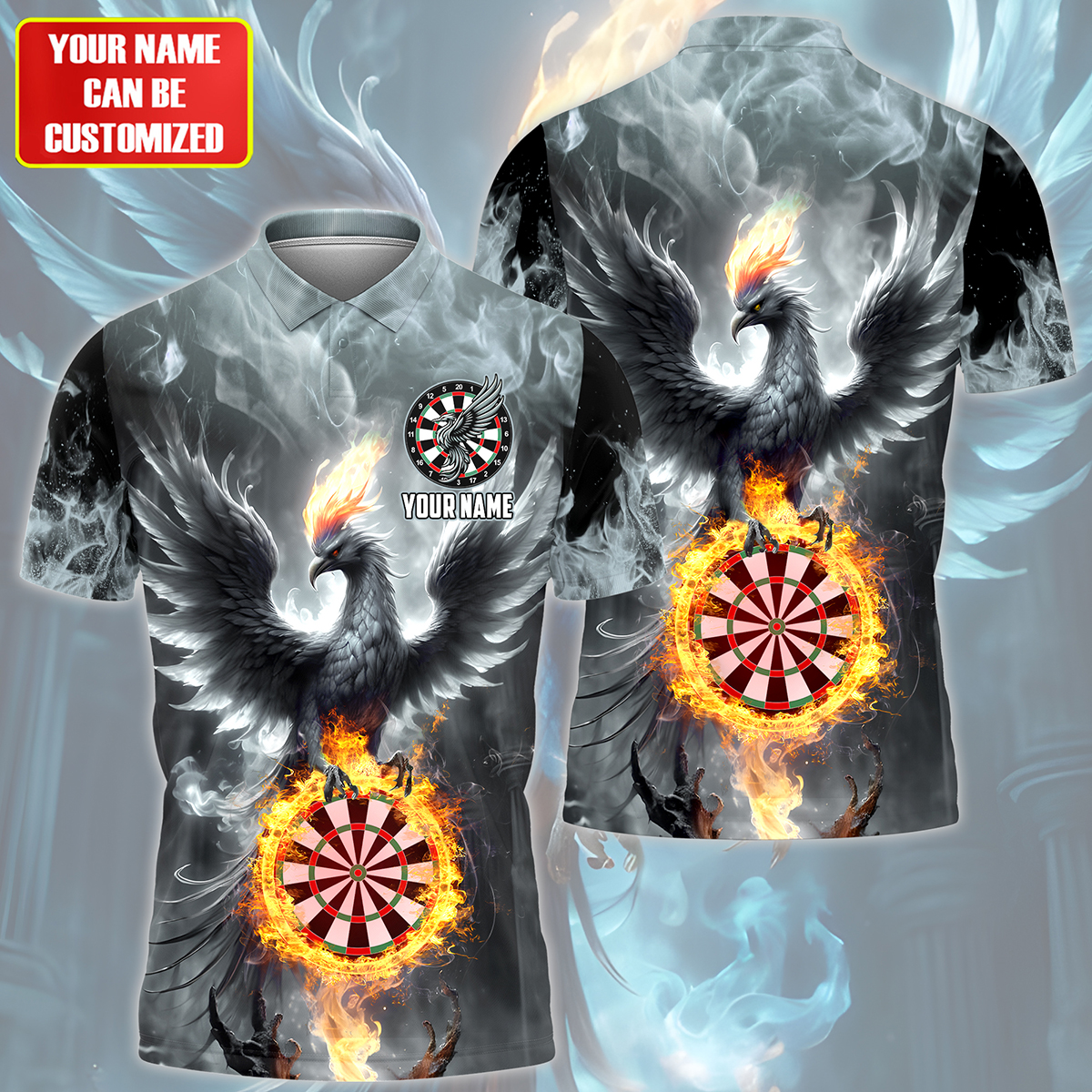 Personalized Name Phoenix Darts Silver Version All Over Printed Unisex Shirt QB260402