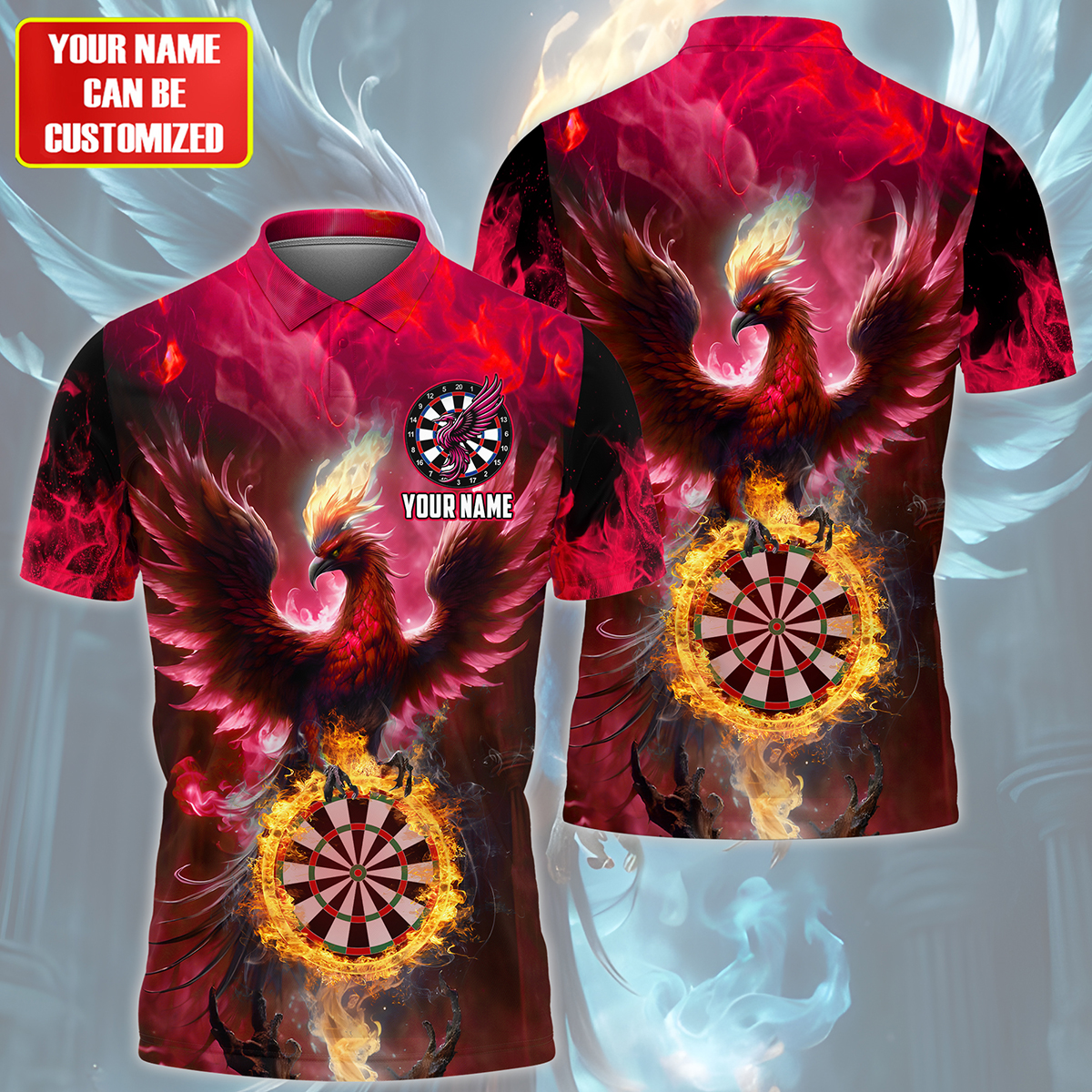 Personalized Name Phoenix Darts Red Version All Over Printed Unisex Shirt QB260402