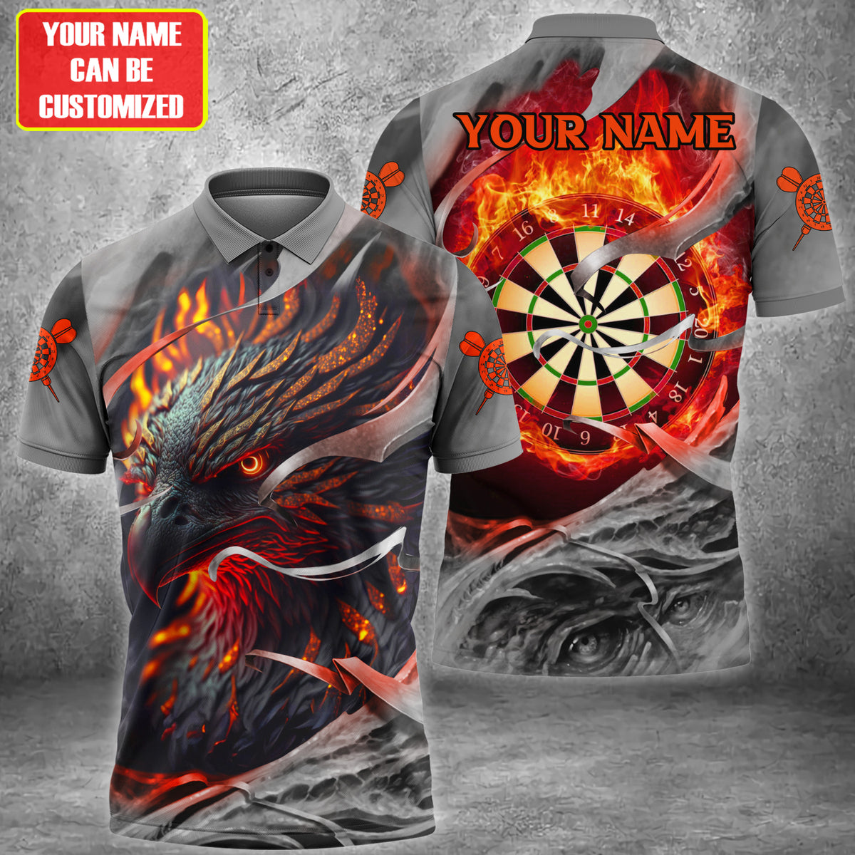 Personalized Name Phoenix Darts All Over Printed Unisex Shirt QB260404