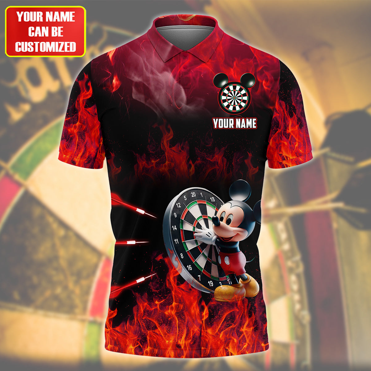 Personalized Name MK Darts Fire All Over Printed Unisex Shirt QB260604